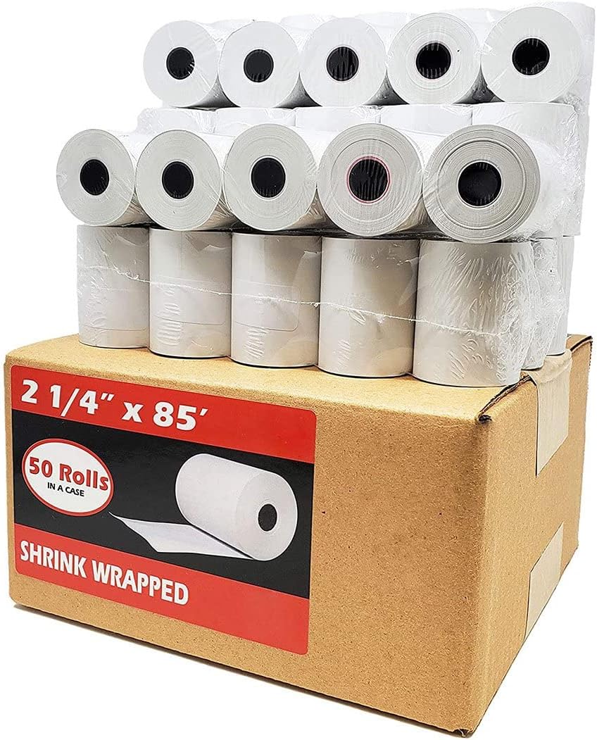(50 Rolls) 3 1/8 x 230 Thermal Paper Receipt Rolls (55 GSM Premium Quality German Paper) Fits All POS Cash Registers BPA Free - BuyRegisterRolls