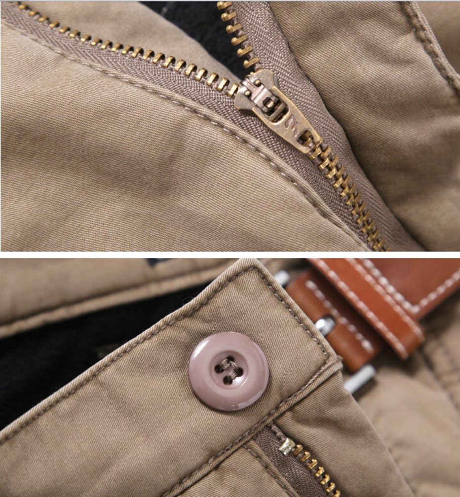 Men's Winter Fleece Lined Military Cargo Pants Casual Outdoor Pants