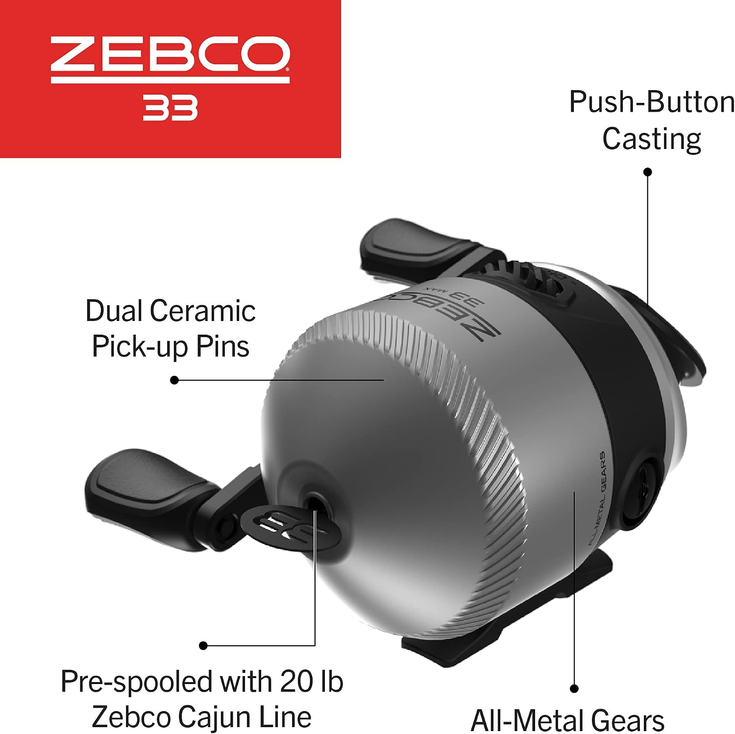 Zebco 33 Spincast Reel and Fishing Rod Combo, 6-Foot 2-Piece Fiberglass Rod with EVA Handle, Quickset Anti-Reverse Fishing Reel with Bite Alert