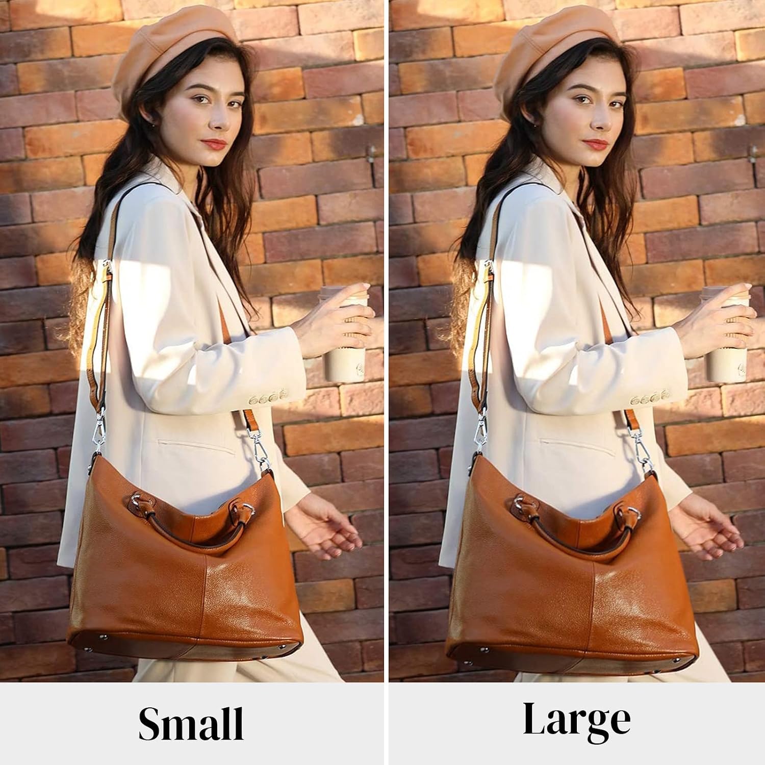 Kattee Genuine Leather Tote Purse for Women, Top Handle Satchel | Soft genuine leather tote with roomy storage and versatile carry for work, shopping, and travel.