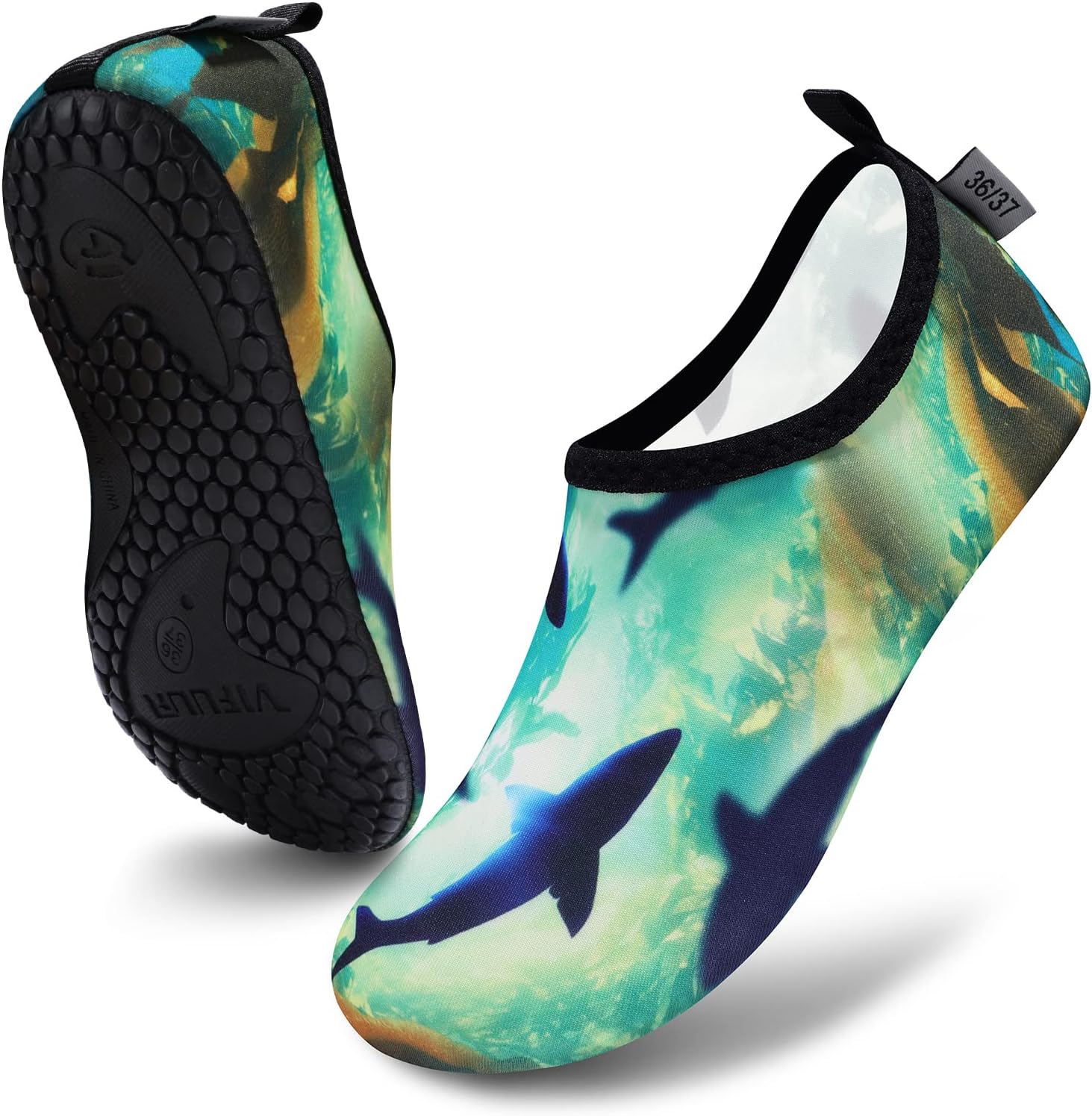 VIFUUR Water Shoes for Men Women Barefoot Quick Dry Aqua Socks Slip On | Lightweight, Breathable Upper, Flexible Sole, Drainage Design, Easy Slip-On Fit for Water Activities
