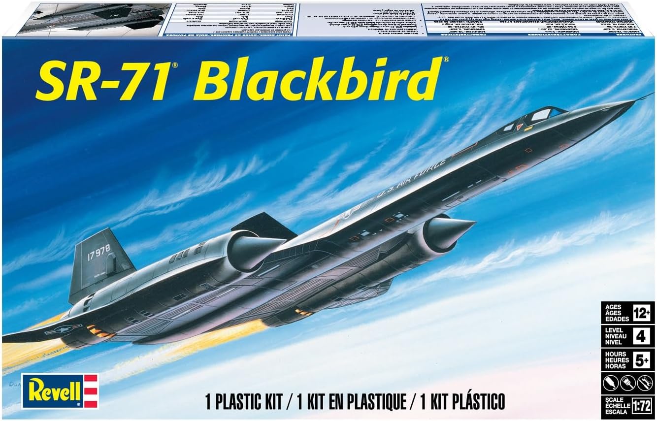 Revell 85-5810 SR-71 Blackbird 1:72 Scale 66-Piece Skill Level 4 Model Airplane Building Kit