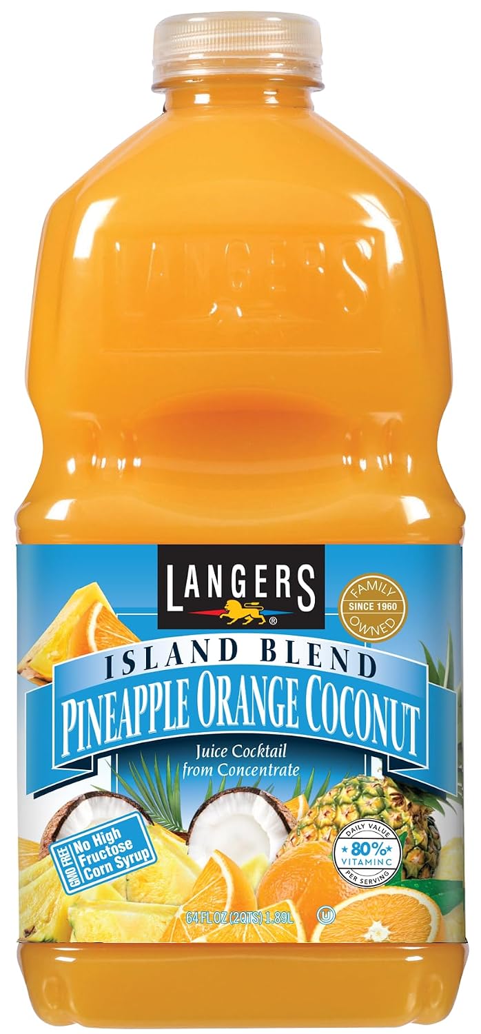 Langers Juice Cocktail, Pineapple Orange Guava, 15.2 Fl Oz (Pack of 12)