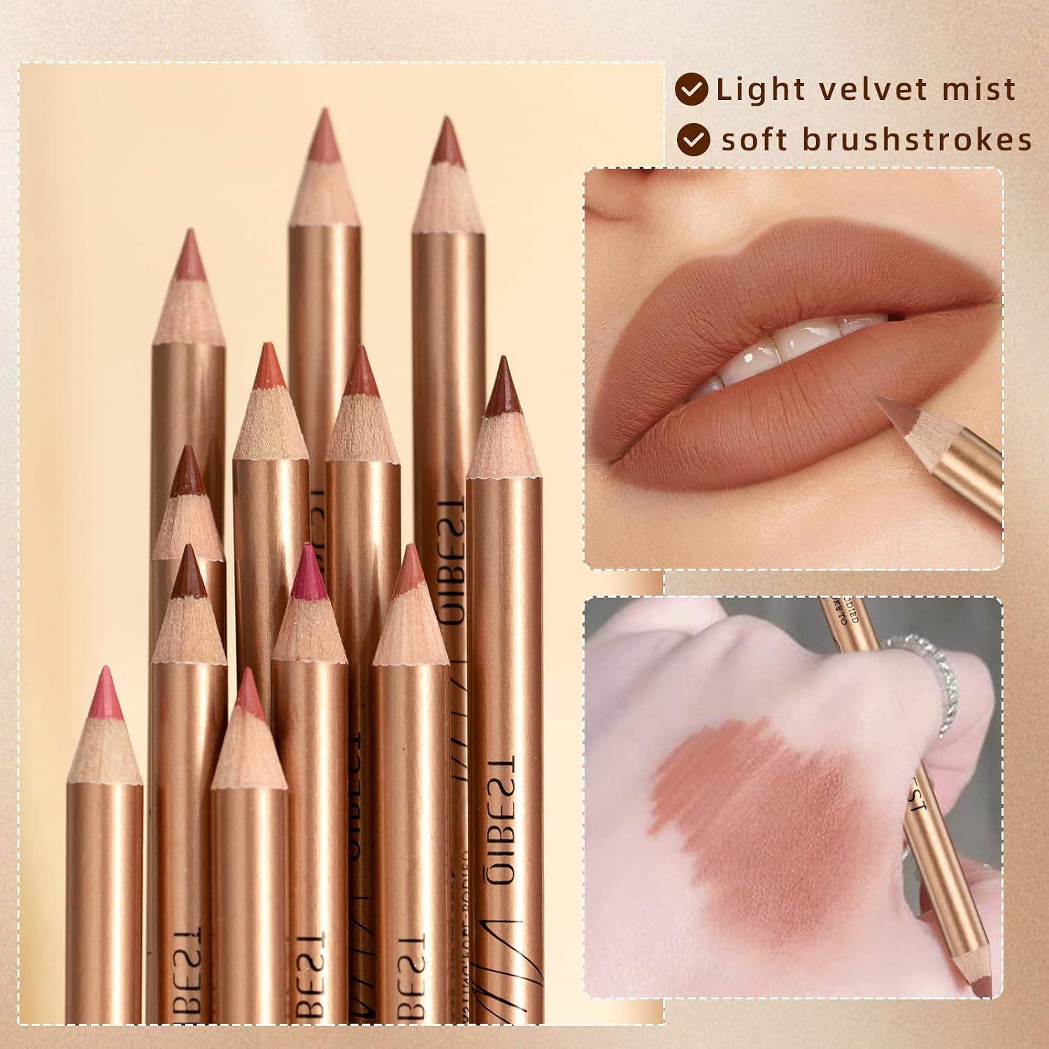 QiBest 7Pcs Matte Liquid Lipstick + 1Pcs Lip Plumper Makeup Set Kit, Pigmented Long Lasting Lip Gloss Set