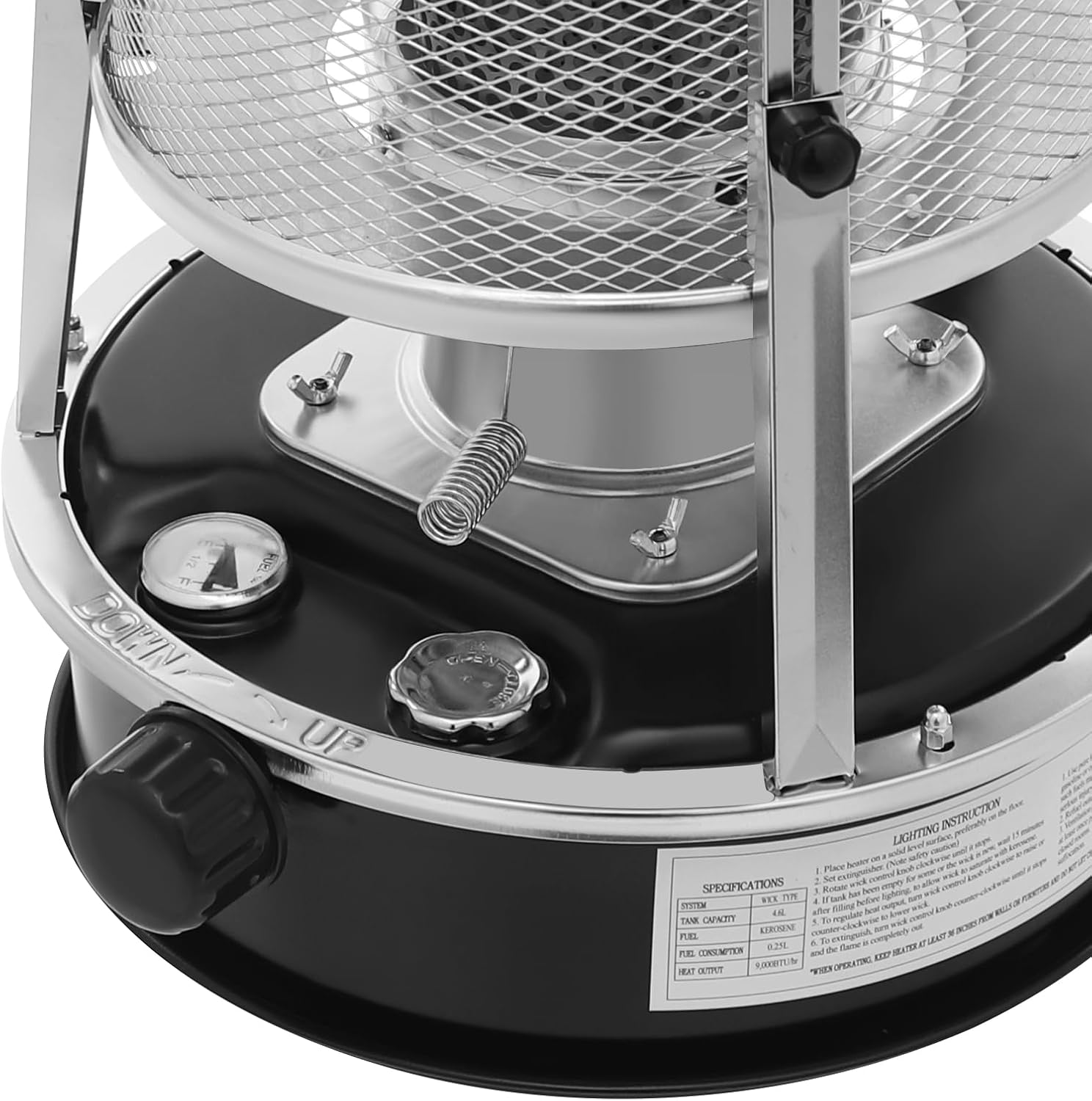 2 in 1 Portable Kerosene Heater, 9000 BTU Kerosene Stove Non-Electric Indoor Outdoor Heater Emergency Oil Heaters for Camping Cooking Emergency Preparedness (Black, 1pc)