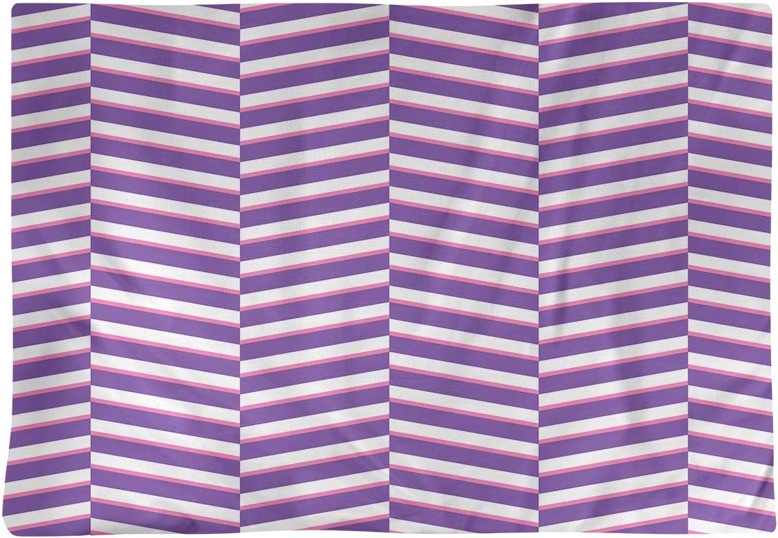 Dana Strider Two Color Fractured Stripes Table Placemat, 18 x 14, Purple & Pink