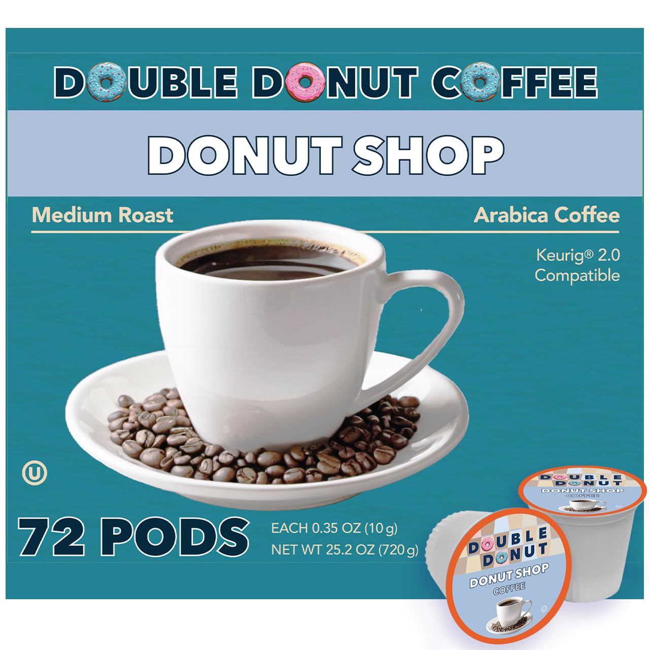 Double Donut Coffee Breakfast Blend Coffee Pods, Light Roast Coffee in Recyclable Single-Serve Pods for Keurig K Cups Brewer Machines, 80 Count Bulk Pack, original version