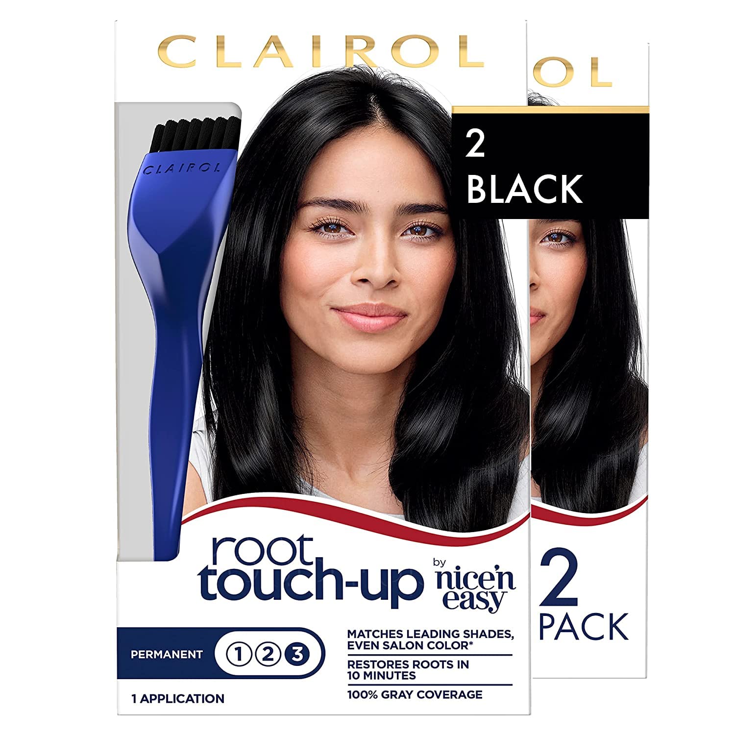 Clairol Root Touch Up Permanent Hair Dye, 6 Light Brown, Pack of 2