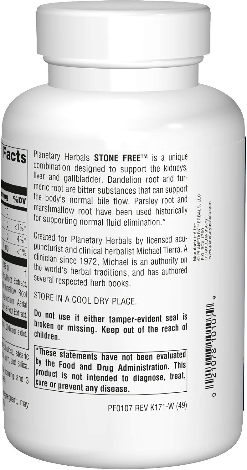 Planetary Herbals Stone Free 820 mg Herbal Support for Kidney and Gallbladder 180 Tablet | Herbal Support for Kidney and Gallbladder