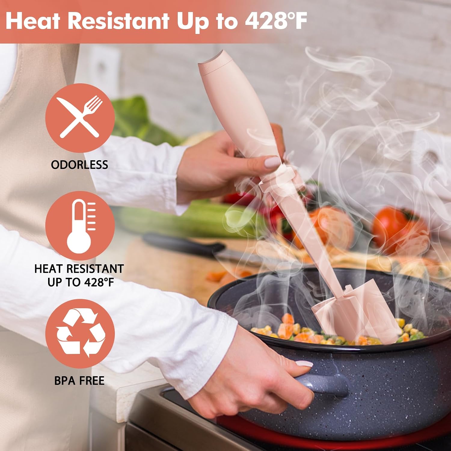Upgrade Meat Chopper Hamburger Masher Ground Beef Smasher Utensil Mix Tool