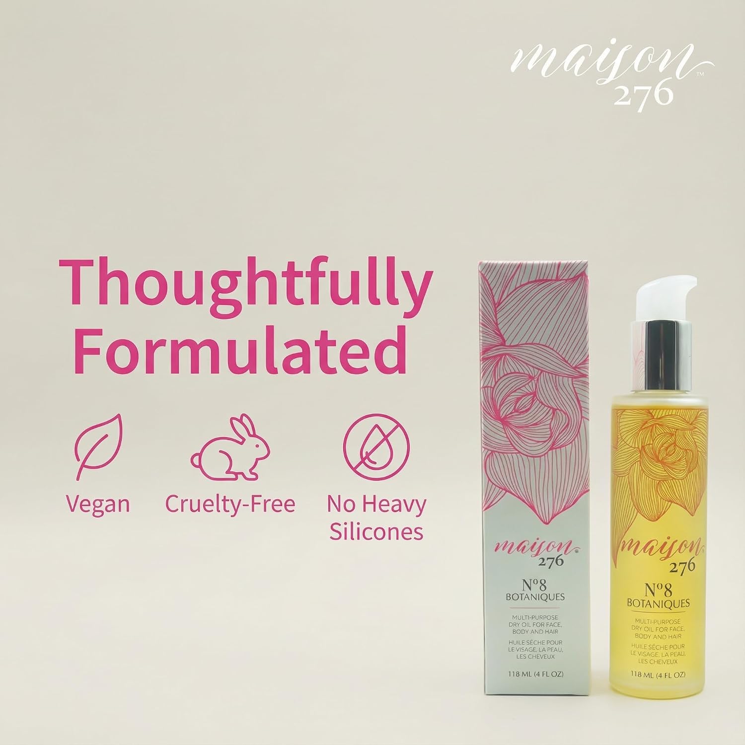 Maison 276 No. 8 Botaniques Multi-Purpose Moroccan Body Oil, 4 Fl Oz