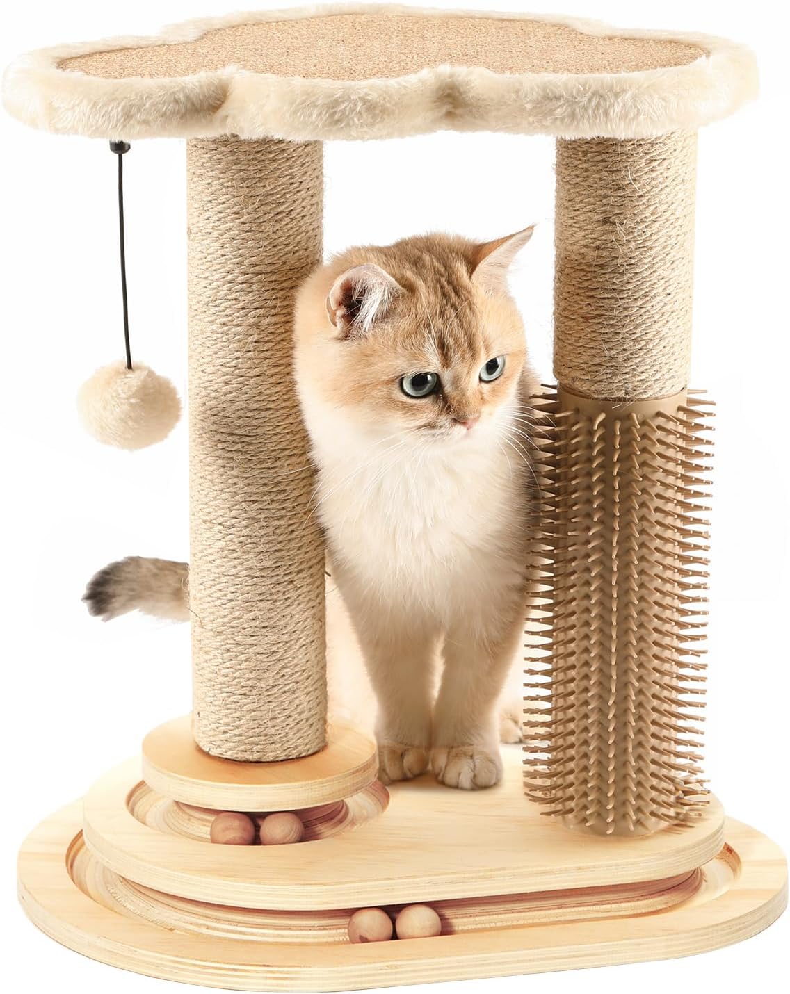 Made4Pets Kitten Toy Scratching Post for Indoor Cats with Ball Track