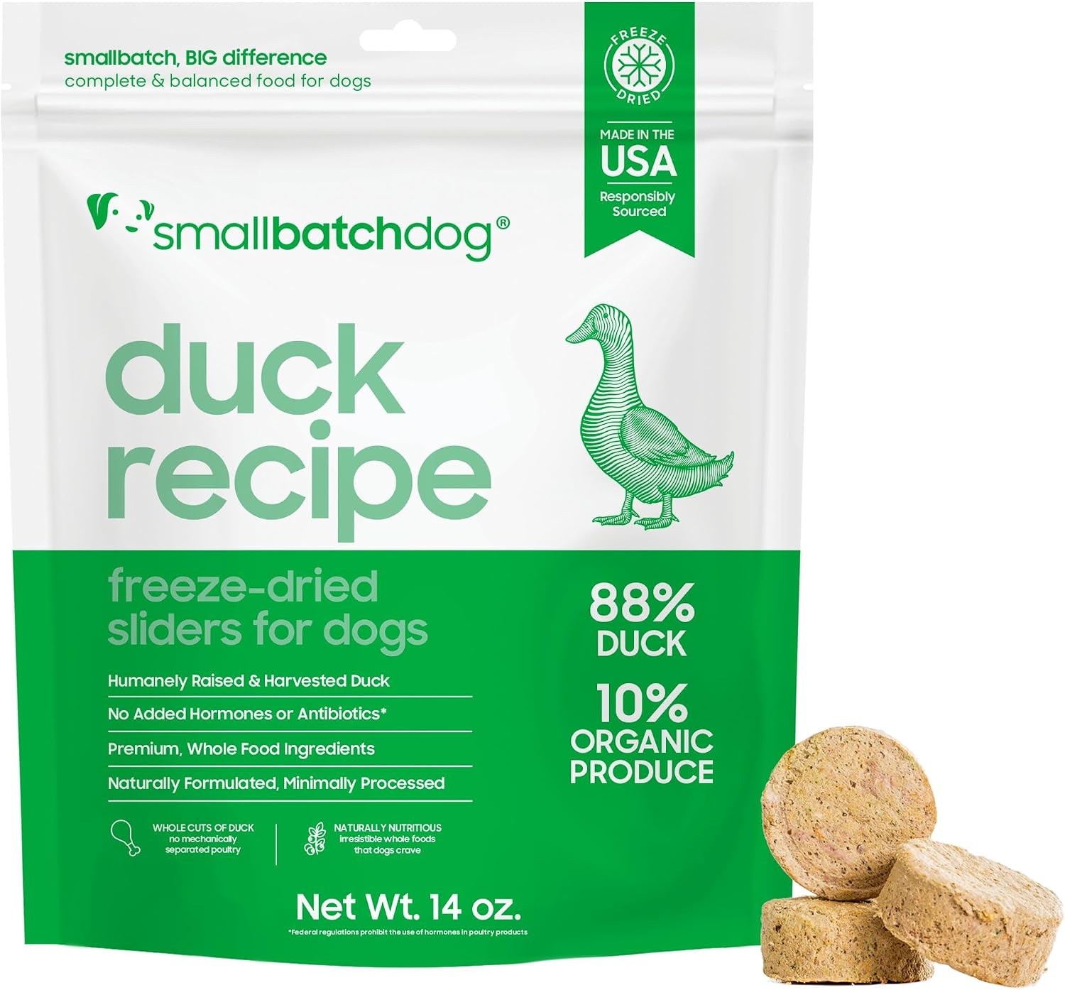 smallbatch Freeze Dried Raw Dog Food, Grass-Fed Beef Recipe, 14 oz | High Protein Dog Food, Grain-Free, Single Protein, for Picky Eaters, Hydrate & Serve, All Life Stages, Puppies & Adult Dogs