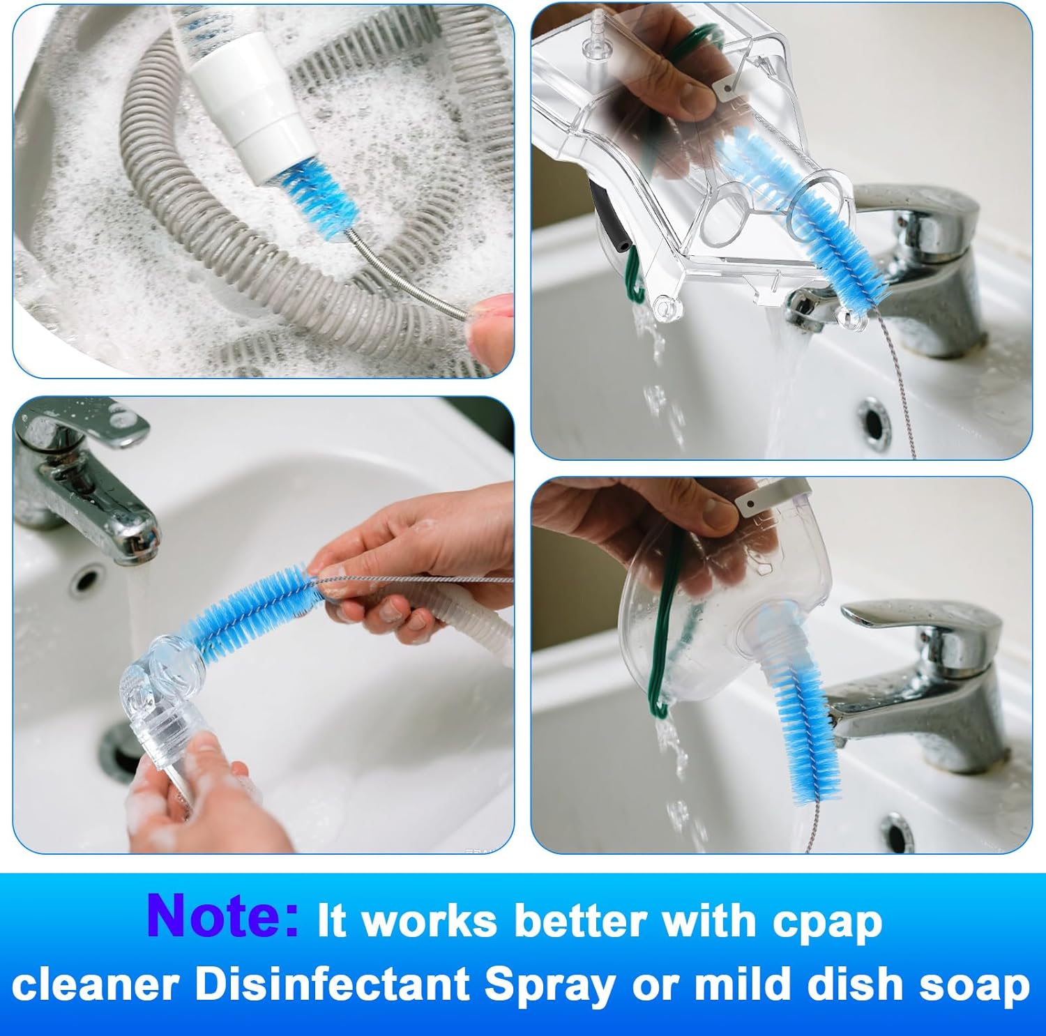 Cleaning Brush Kit for CPAP Mask, Standard 15mm-22mm Hose
