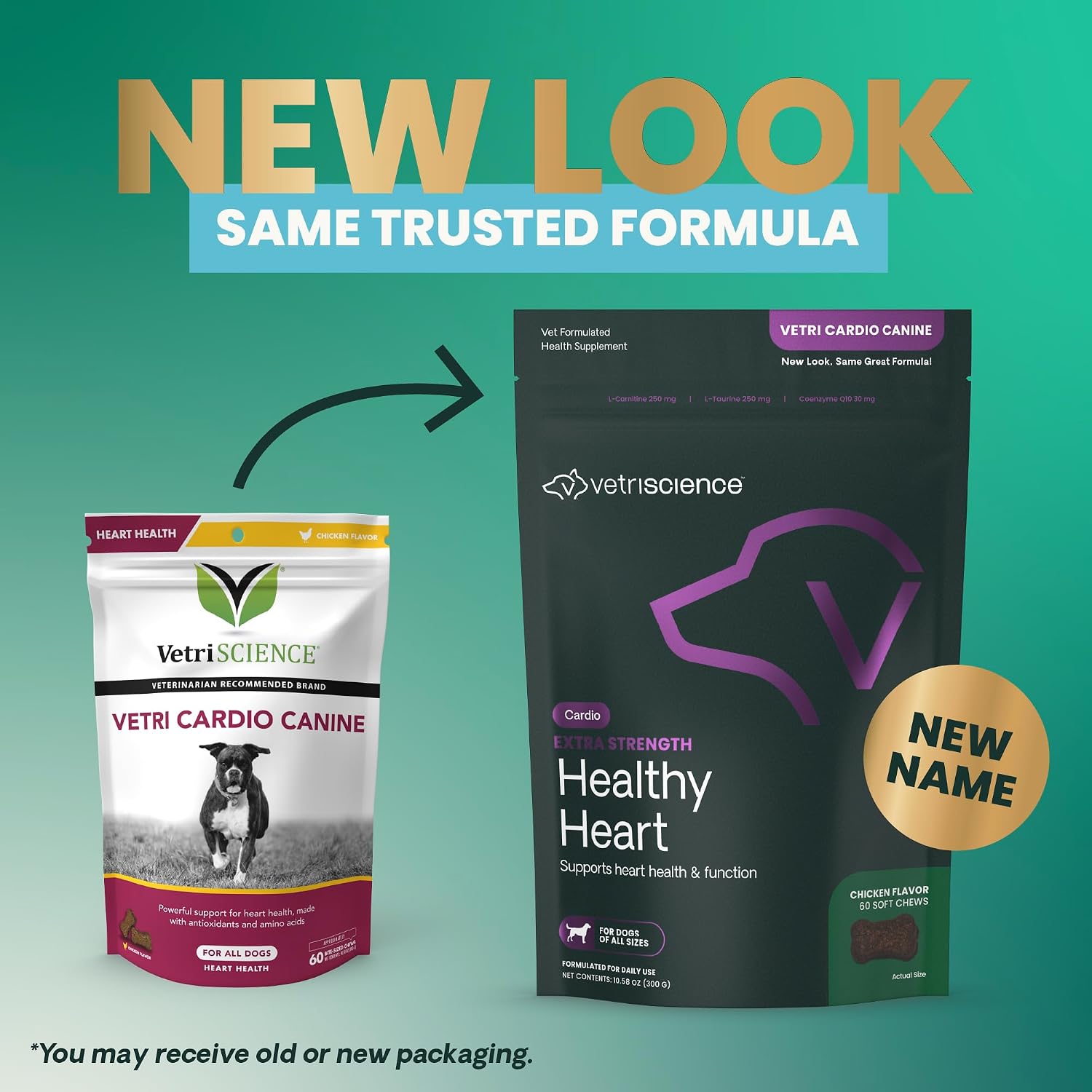 VetriScience Extra Strength Healthy Heart Chews, Vetri Cardio Supplement for Dogs, Cardio Support Supplement with Taurine, Carnitine, CoQ10