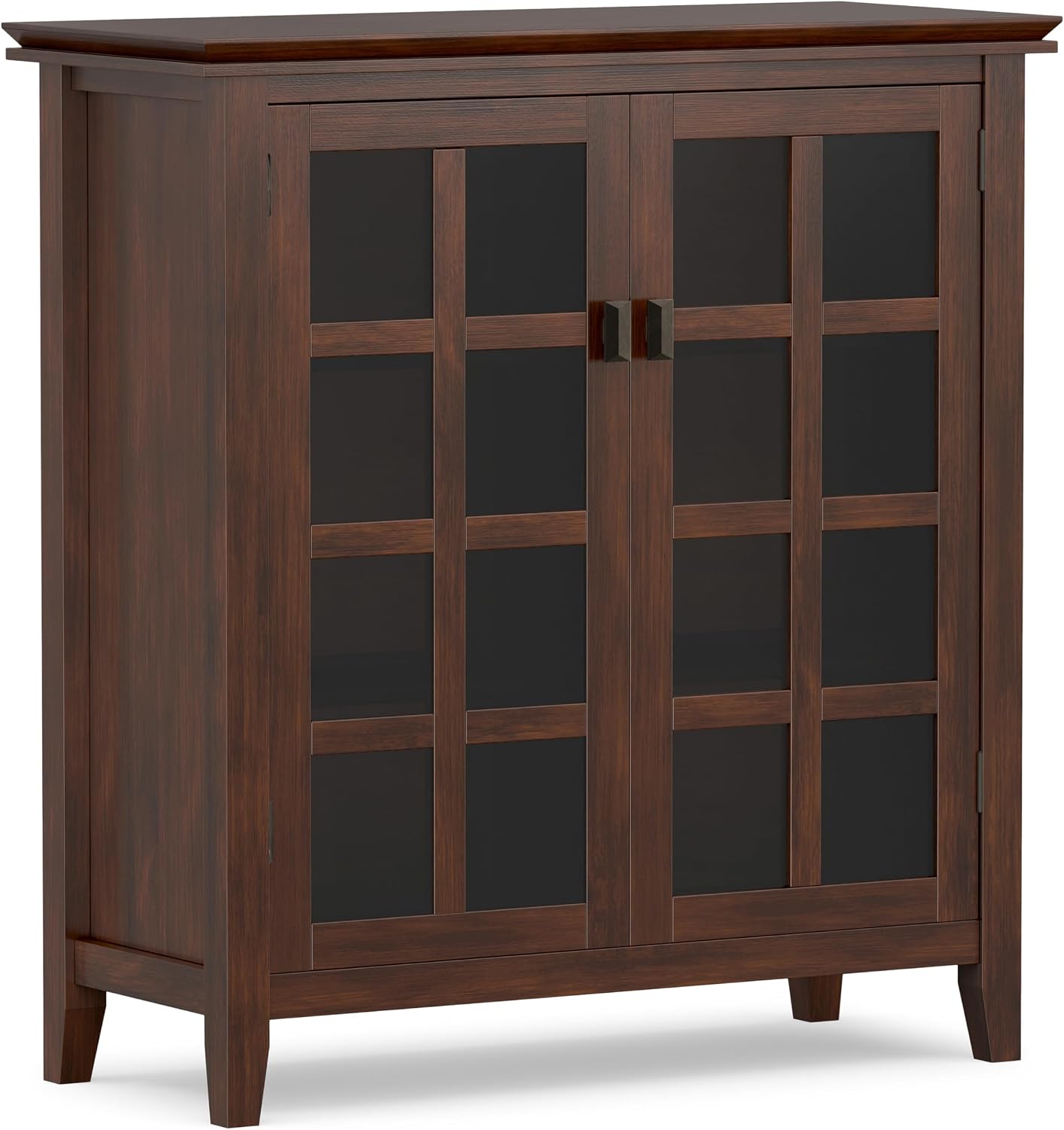 SIMPLIHOME Artisan 30" Wide Solid Wood Cabinet in Russet Brown