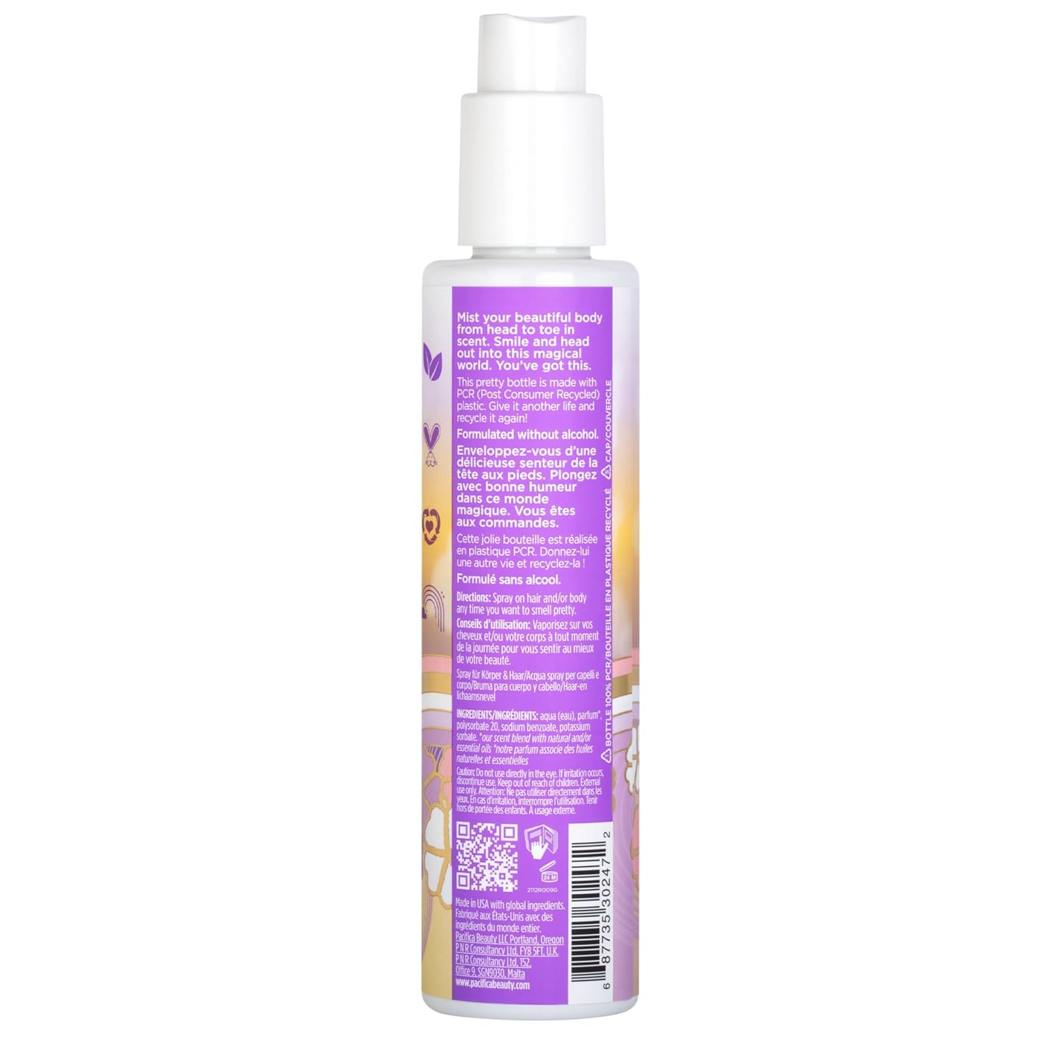Pacifica Island Vanilla Hair Mist Perfume and Full Body Spray for Women - Fragrance Spray for A Mood-Lifting Experience, Paraben-Free, Clean Beauty No Alcohol, Vegan & Cruelty-Free, 6 oz oz