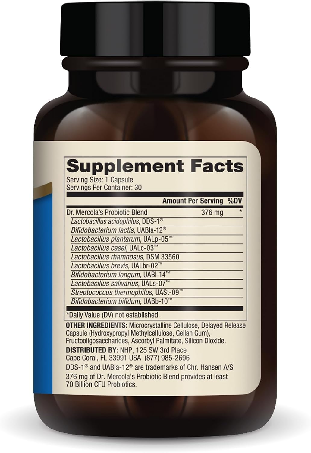 Dr. Mercola Complete Probiotics - 70 Billion CFU - Supports Immune, Digestive & Gut Health - Features 10 Strains - Shelf Stable - GMO-Free, Gluten-Free & Soy-Free - 90 Capsules (90 Servings)