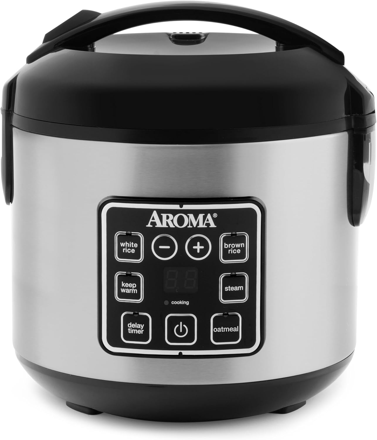 Aroma Housewares 8-Cup (Cooked) (4-Cup UNCOOKED) Digital Rice Cooker and Food Steamer (ARC-914D),White