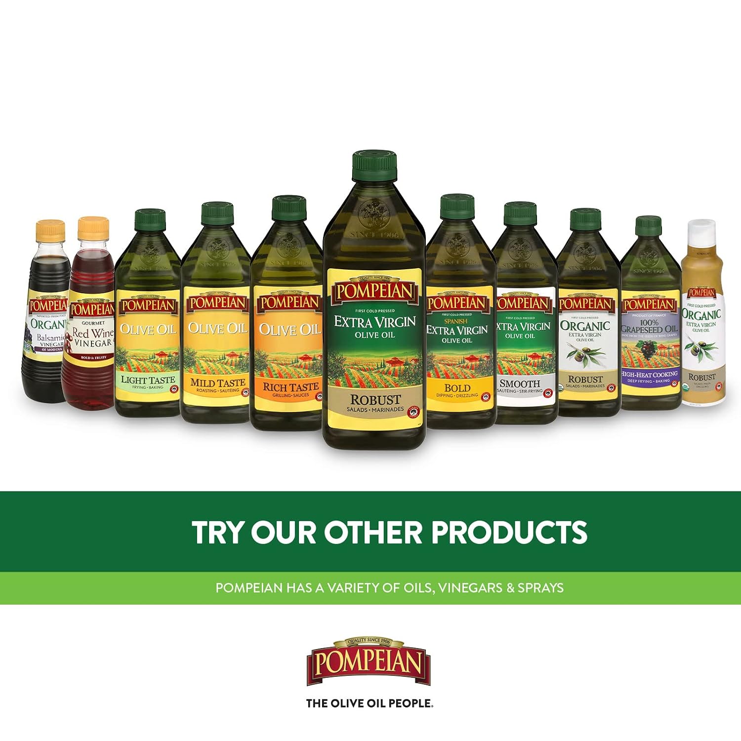Pompeian Light Taste Olive Oil - 48 fl oz | Olive Oil for High Heat Cooking - Light Flavor for Baking and Sauteing - High Smoke Point