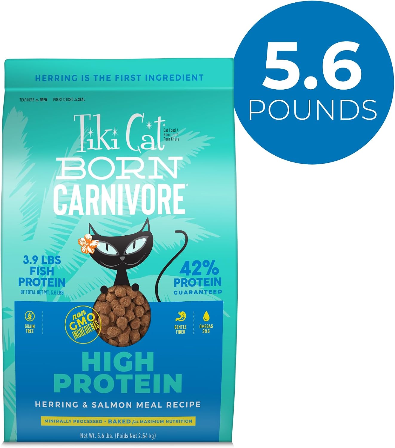 Tiki Cat Born Carnivore Dry Cat Food, Deboned Chicken & Egg, 2.8 lbs. Bag