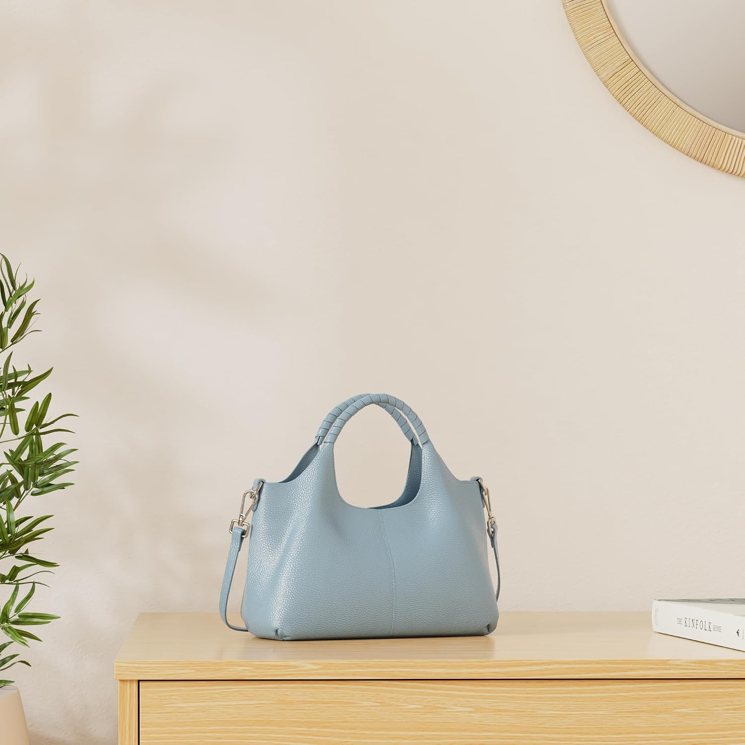 Iswee Leather Satchel Women Purse and Handbag Crossbody Shoulder Bag Hobo | Genuine Cowhide Leather Tote Top Handle Bag Soft & Durable Medium Size Bags with Detachable Multiple Pocketbooks Trendy