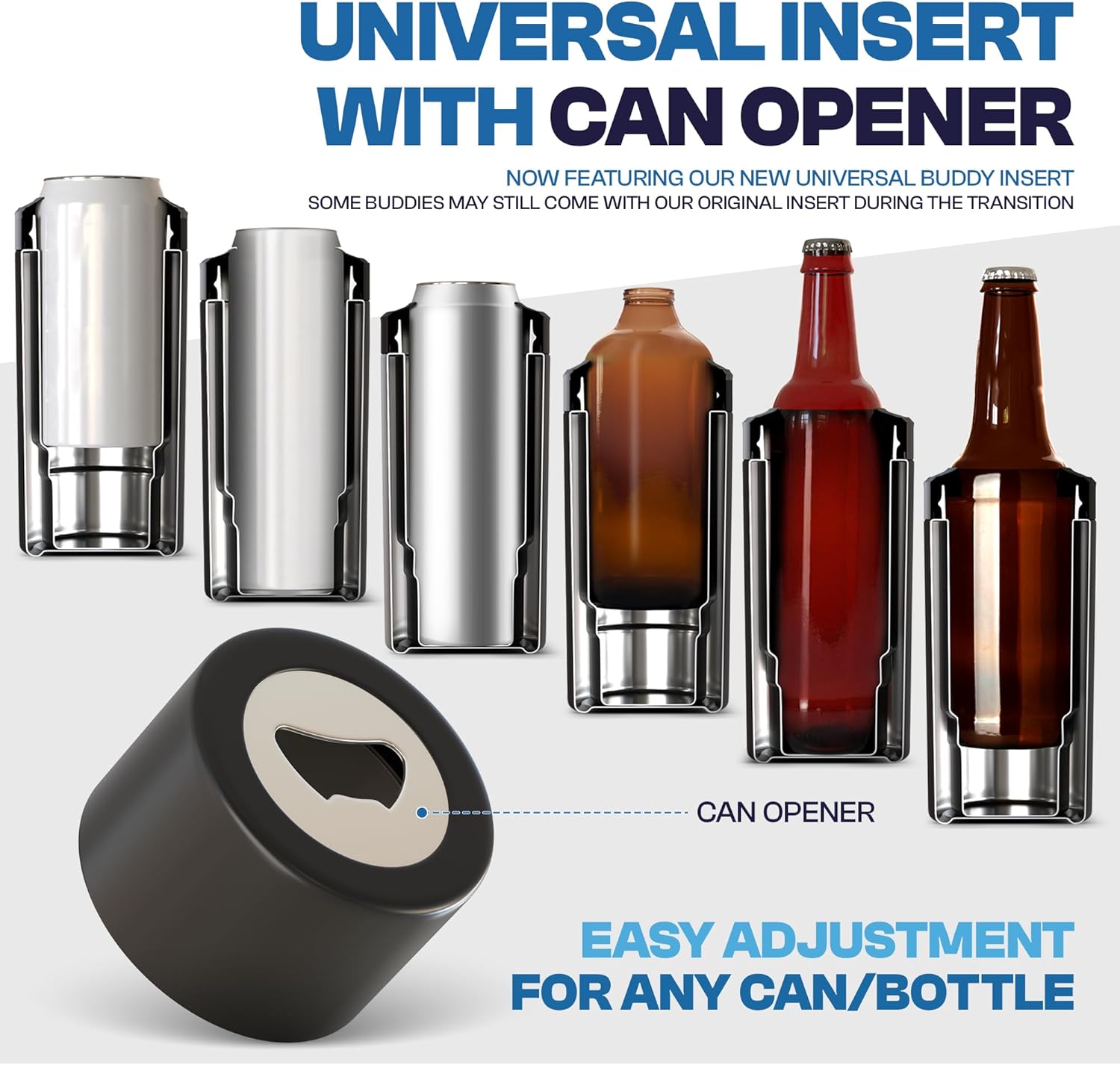 Frost Buddy Universal Can Cooler - Fits Slim Cans, 12 & 16oz (MatteBlack)