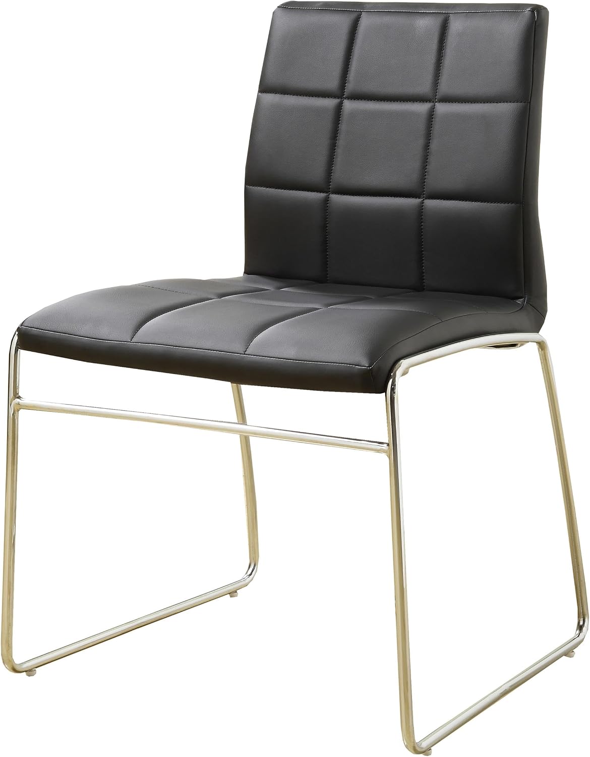 Furniture of America Poipen Faux Leather Dining Chairs in Black (Set of 2)