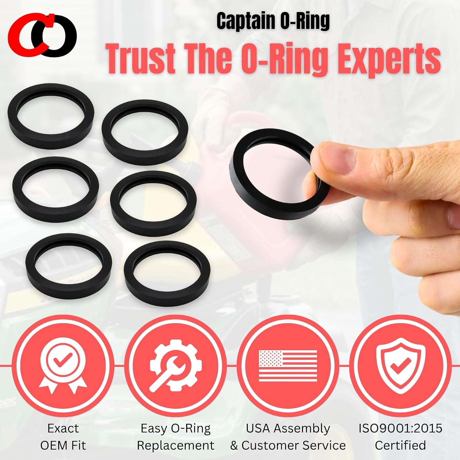 Captain O-Ring – 00358R Gas Can Spout Gasket Seals (6 Pack) - Rubber Replacement Gasoline/Fuel Jug Washer Seals, Upgraded Version