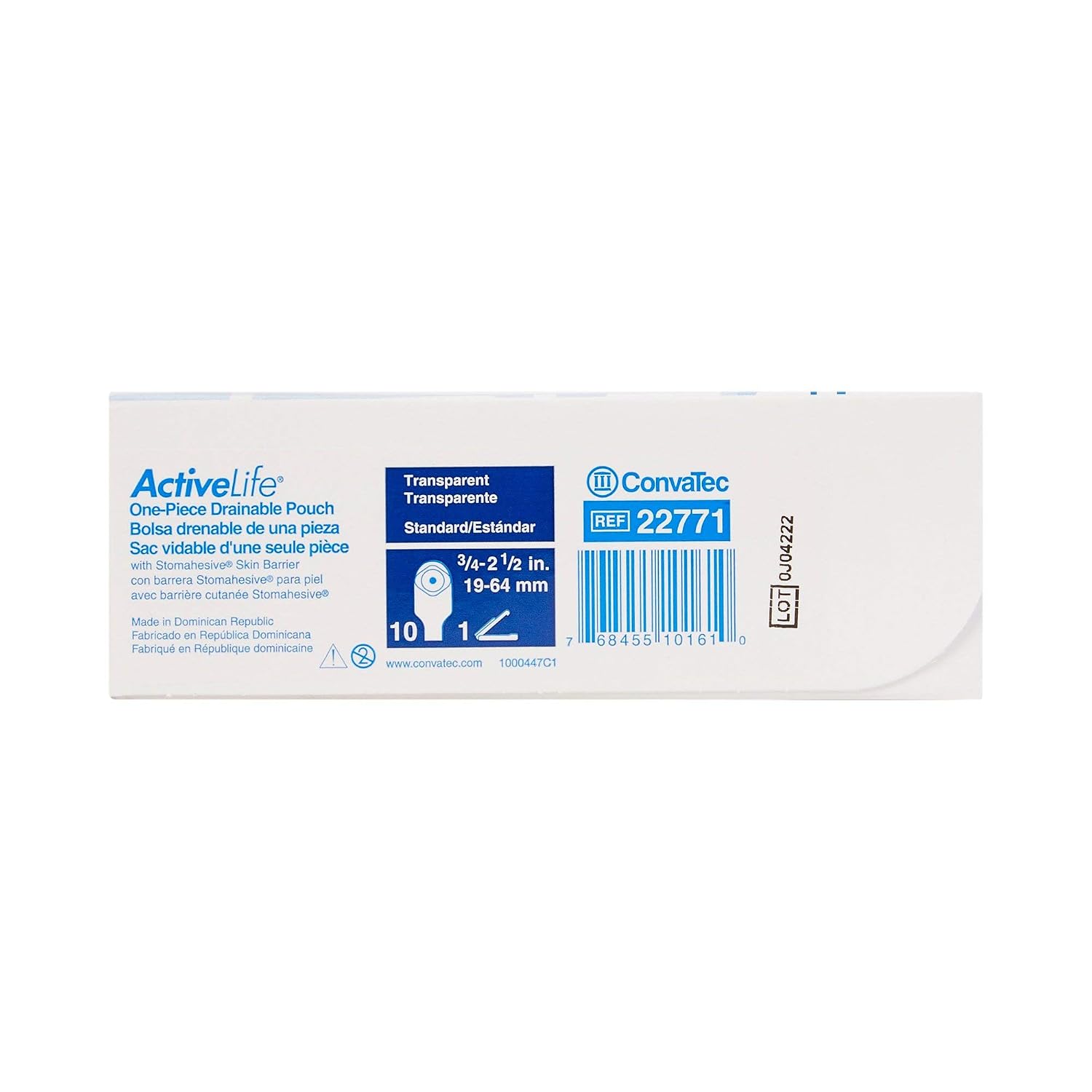 CONVATEC 22771 ActiveLife Cut-to-Fit Drainable Pouch (Pack of 10)