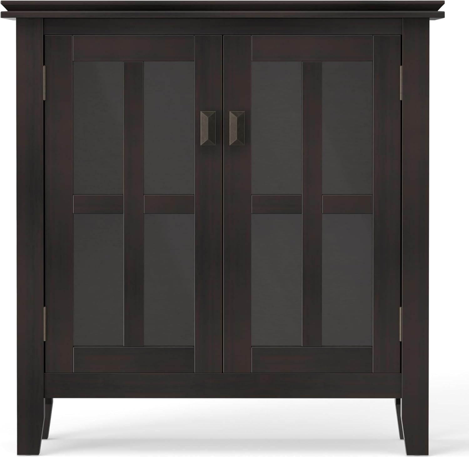 SIMPLIHOME Artisan 30" Wide Solid Wood Cabinet in Russet Brown