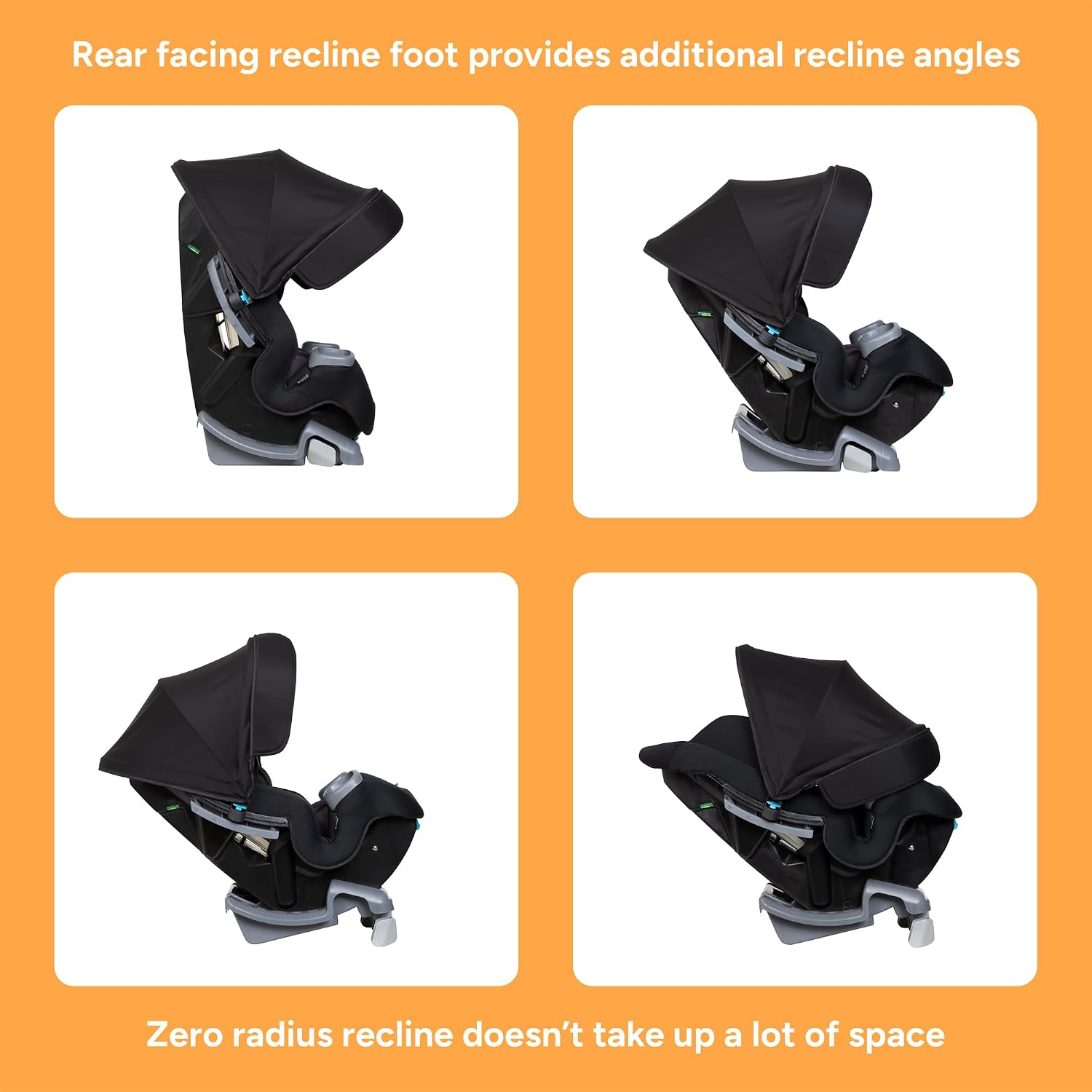 Baby Trend Cover Me™ 4-in-1 Convertible Car Seat, Vespa – Built-in Canopy, 4-Stage Growth System, Plush Comfort Padding, Multi-Position Recline