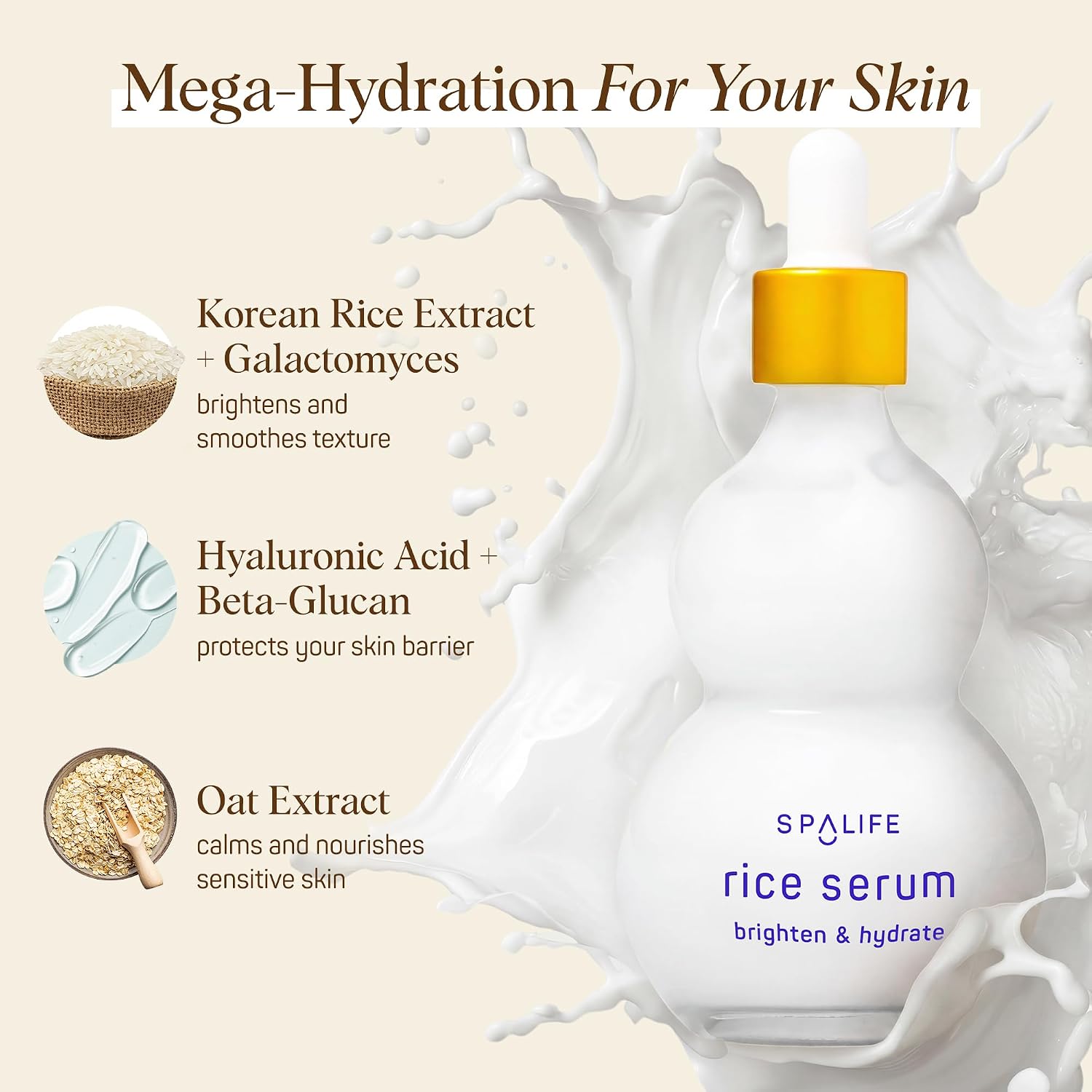 SpaLife Beauty Pearl Hyaluronic Acid Serum & 24k Gold Anti Aging Serum | AM/PM Facial Routine Duo | Deep Collagen Hydrating Treatment | Firming