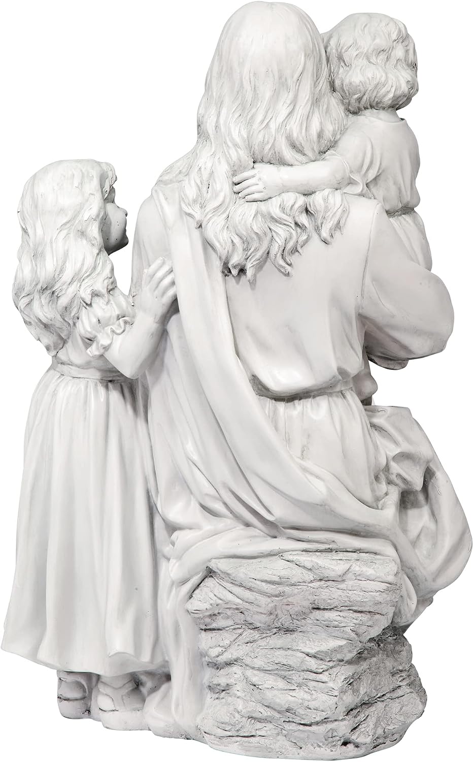 Design Toscano He Loves the Little Children Indoor/Outdoor Holy Religious Garden Statue, 28 Inches High, Cast Stone Resin, Antique Stone Finish