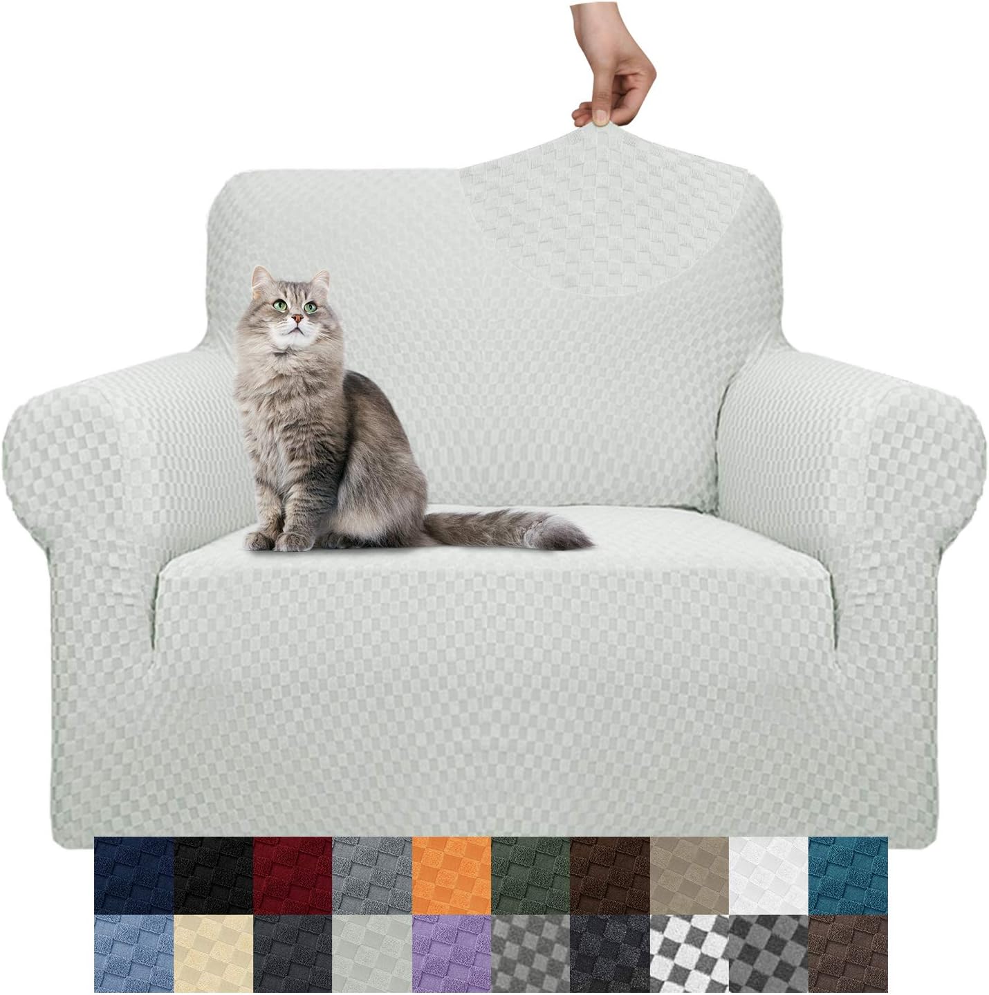 YEMYHOM Couch Cover Latest Jacquard Design High Stretch Sofa Covers for 2 Cushion Couch