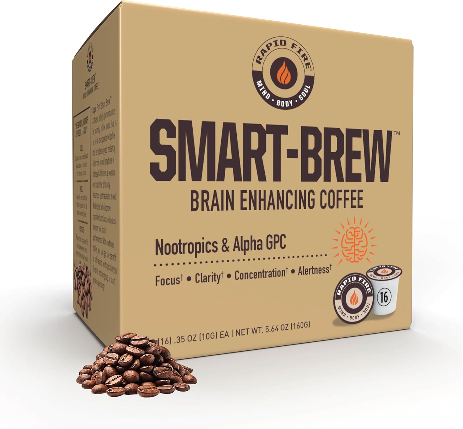 Rapidfire Caramel Macchiato Ketogenic High Performance Keto Coffee Pods, Supports Energy & Metabolism, Weight Management, Single Serve K Cup, Brown, 16 Count