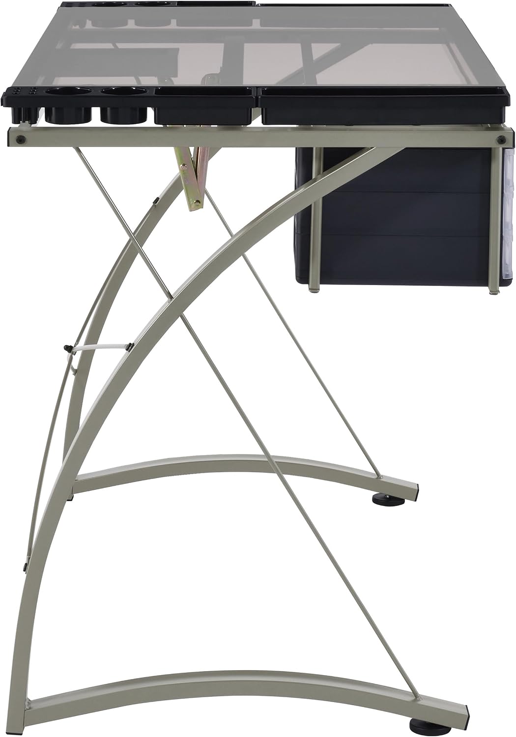 Coaster Home Furnishings - Melo - Metal and Glass - 41-Inch Drafting Table with Adjustable Pitch, Three Drawers