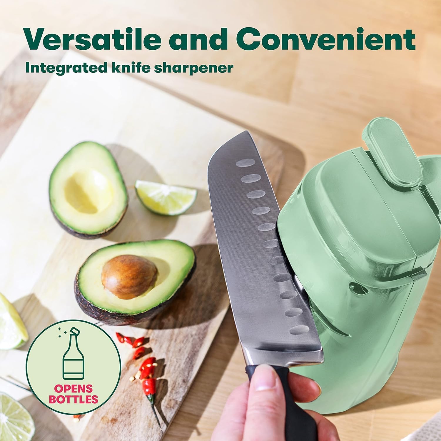 bella Electric Can Opener and Knife Sharpener, Black
