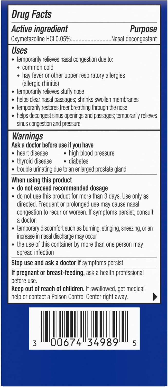 Theraflu Severe Congestion Relief Nasal Mist, 0.34 fl oz | Oxymetazoline HCI 0.05% Nasal Decongestant, 12-Hour Cold & Allergy Relief Congestion Relief