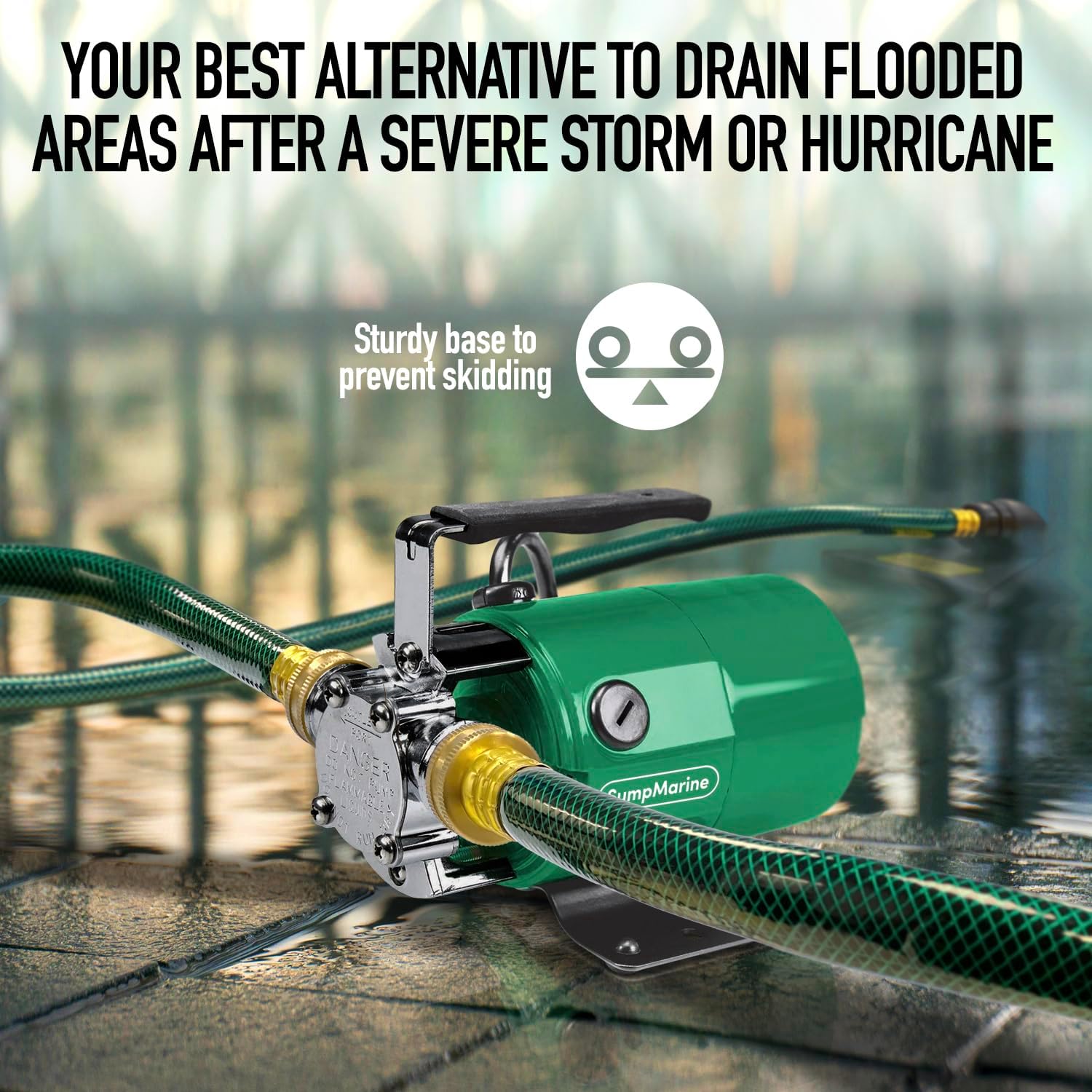 SumpMarine Water Transfer Pump, 115V 330 Gallon Per Hour - Portable Electric Pump with 6' Hose Kit, Remove Water From Pools, Rain Barrel, Aquariums