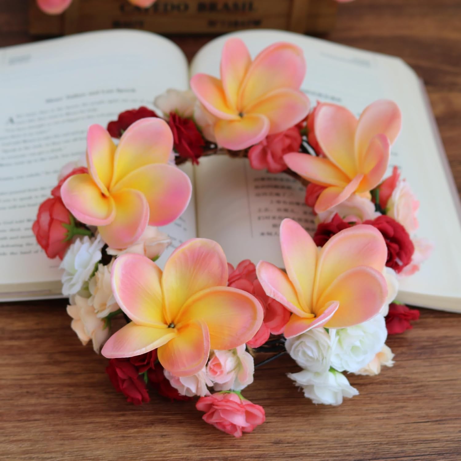 10PCS Artificial Plumeria Flowers with Stem, Apricot | Natural Real Touch,DIY Cake Decoration, Hawaiian Part, Luau Decor, Wedding Bouquets
