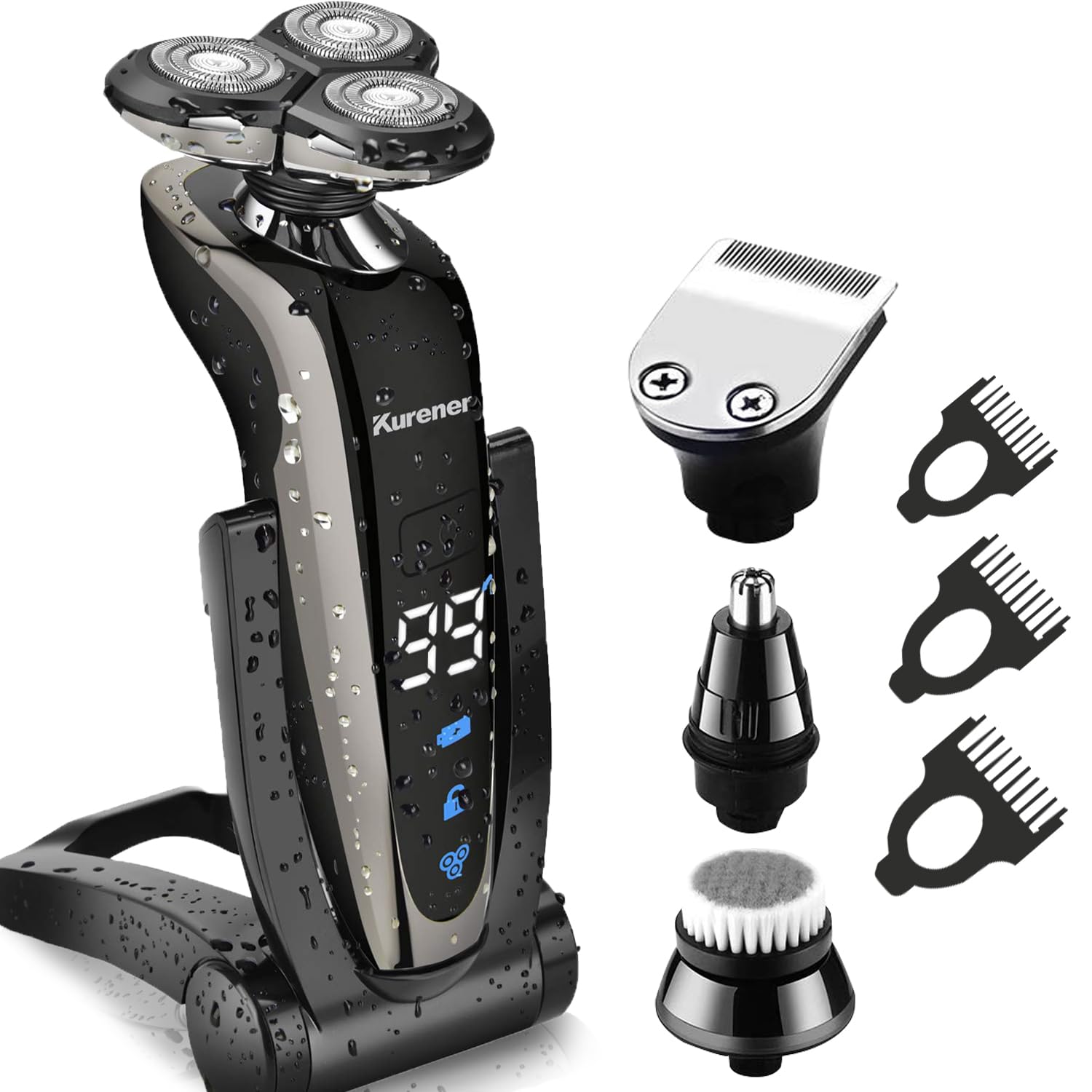 Kurener Electric Razor for Men 1250Series Washable, Powerful Motor