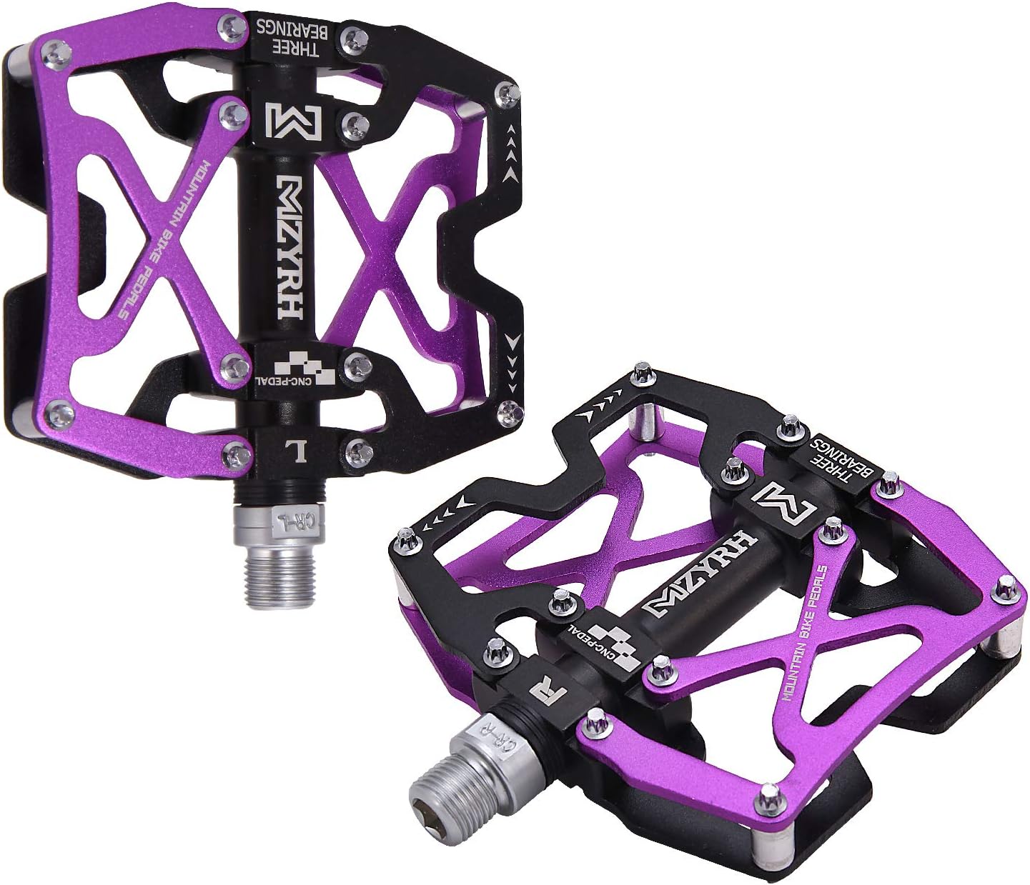 MZYRH Mountain Bike Pedals, Ultra Strong Colorful CNC Machined 9/16" Cycling Sealed 3 Bearing Pedals