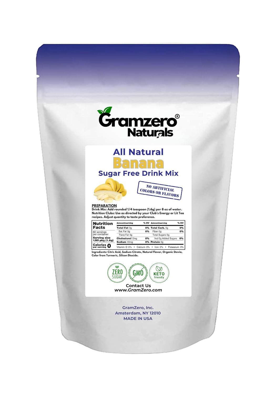 GramZero Raspberry Blush, Sugar Free Drink Mix, Pitcher Pack, Great For Nutrition Club Loaded Tea, Zero Calorie, Stevia Sweetened