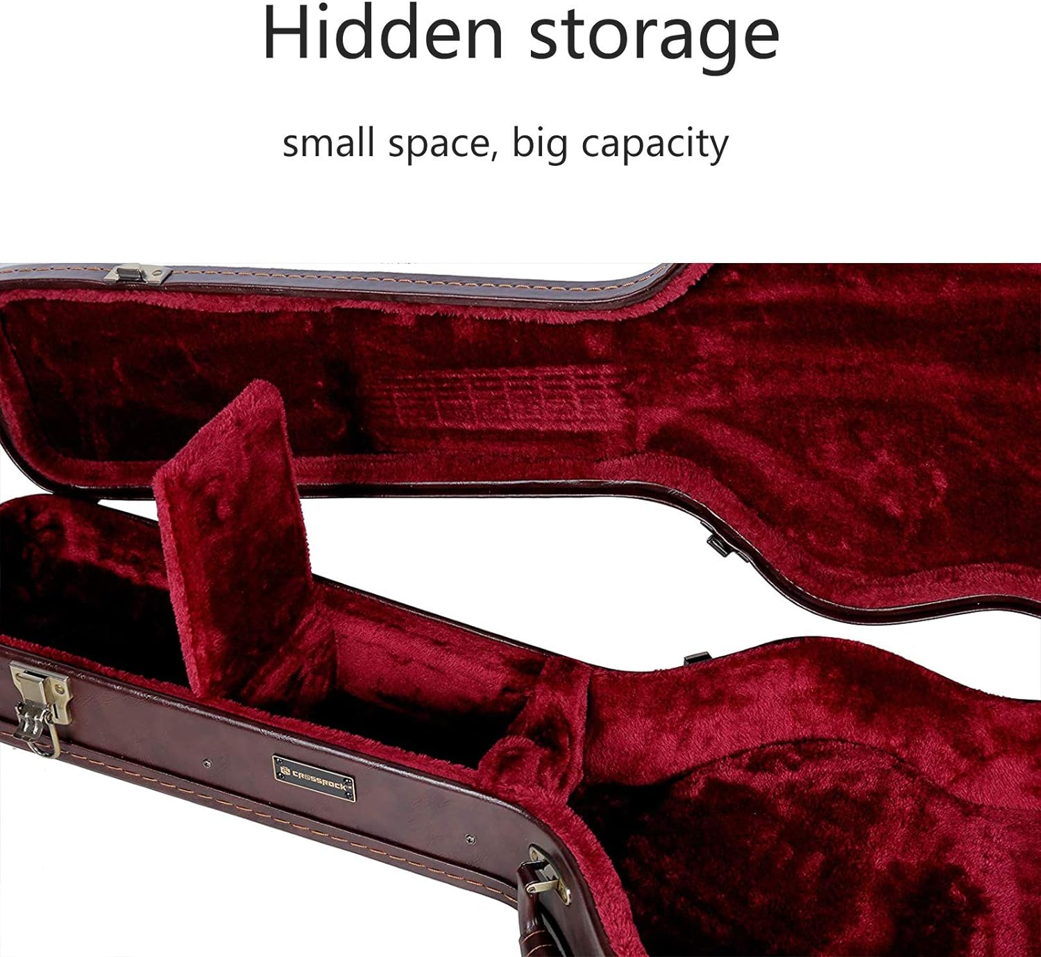 Crossrock Hardshell Arch Top wood case fits SG Electric Guitars-Black(CRW620SGBK)