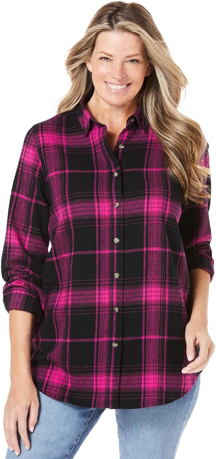 Woman Within Classic Flannel Shirt