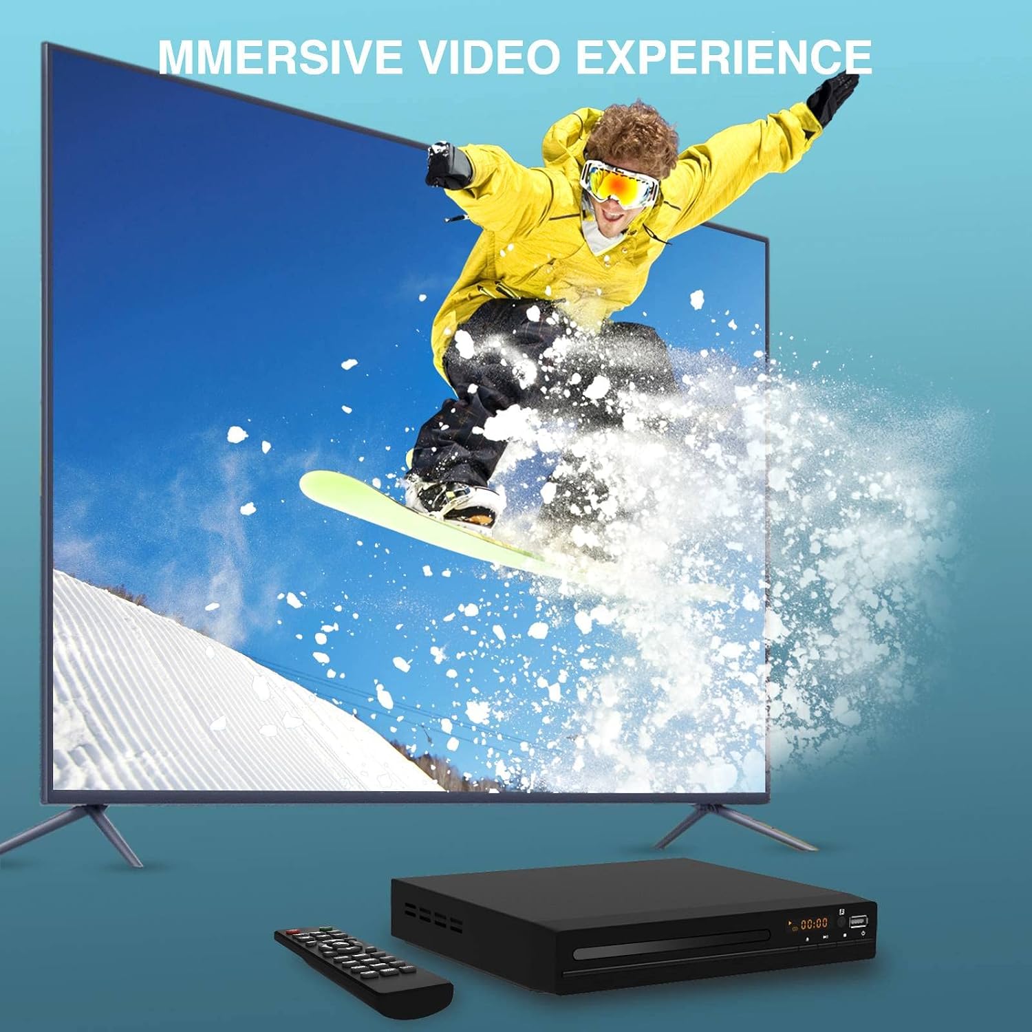 HD DVD Player, CD Players for Home, DVD Players for TV, HDMI and RCA Cable Included, Up-Convert to HD 1080p, All Region, Breakpoint Memory