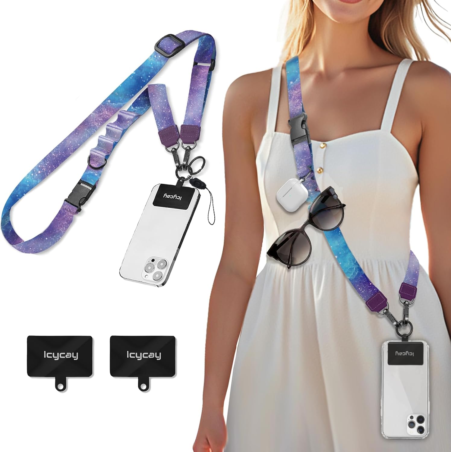 Icycay Phone Lanyard Crossbody Strap Neck Adjustable Teacher Women Cat