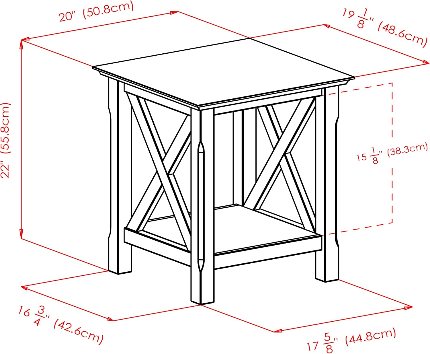 Winsome Xola 20W x 19.13-Inch D End Table, Cappuccino (40420) | Classic Bedside Nightstand with Open Shelf