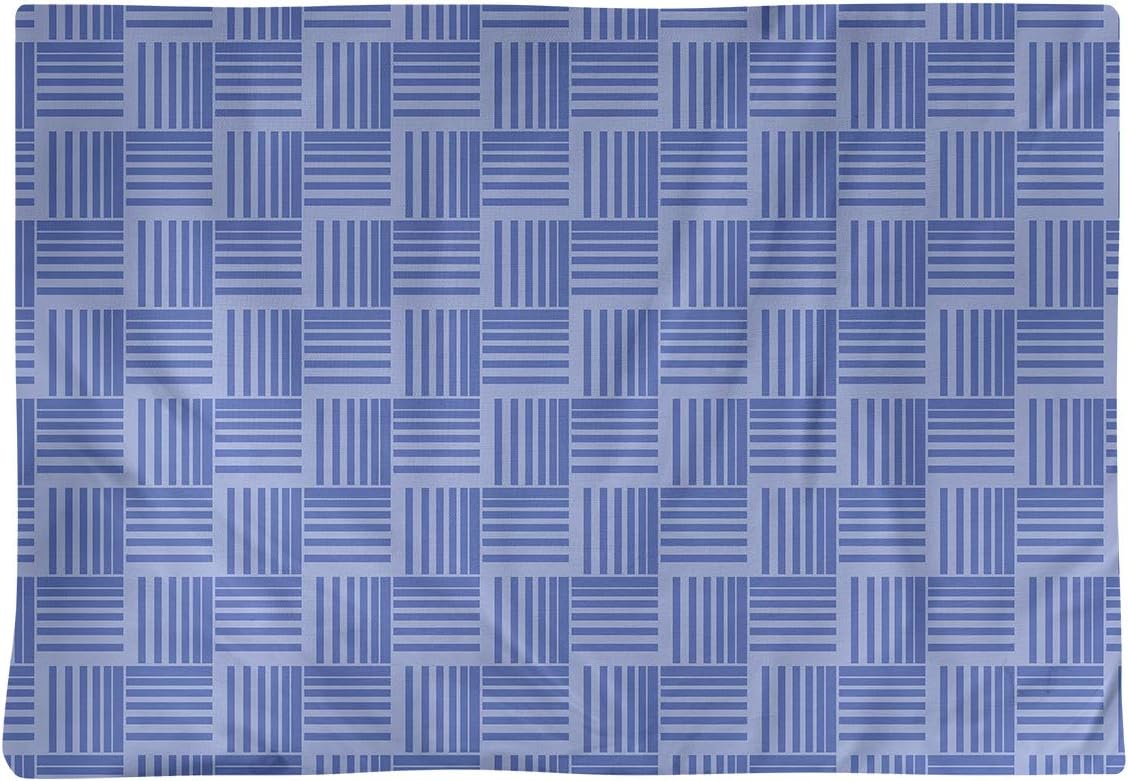 Dana Strider Monochrome Basketweave Stripes Table Placemat, 18 x 14, Blue